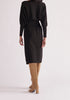 Paisie Balloon Sleeve Knitted Dress in Black Back